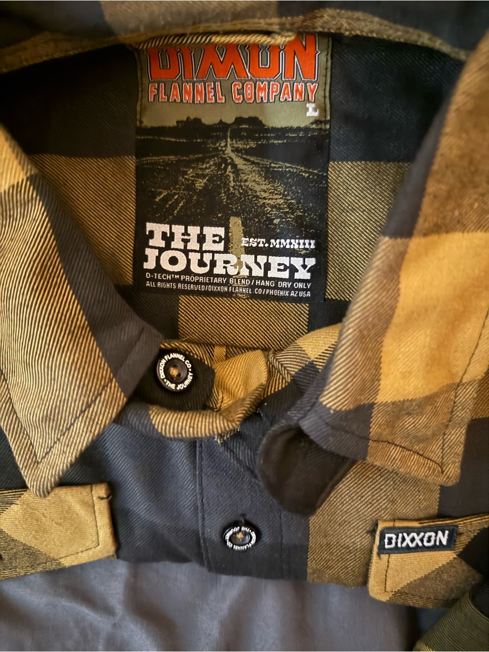 DIXXON The Journey Men's Plaid Button-Down Shirt in Black and Mustard